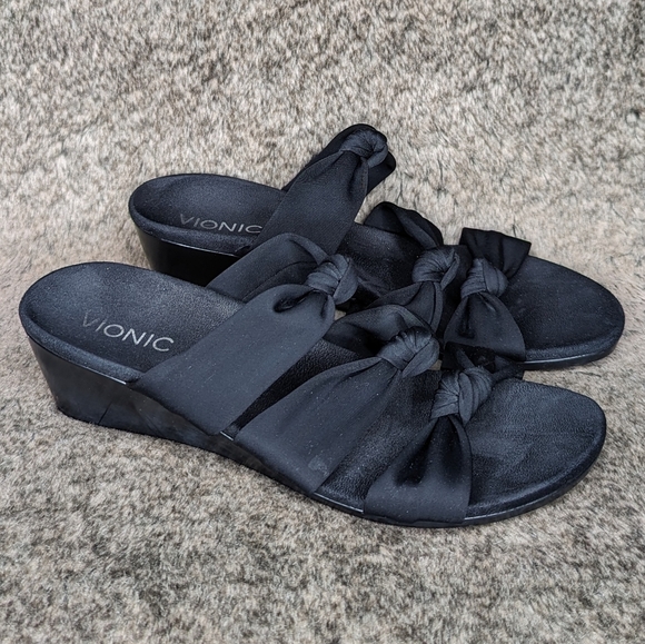 Vionic Rizzo Wedge Sandal Black Women's 9 - Picture 4 of 12